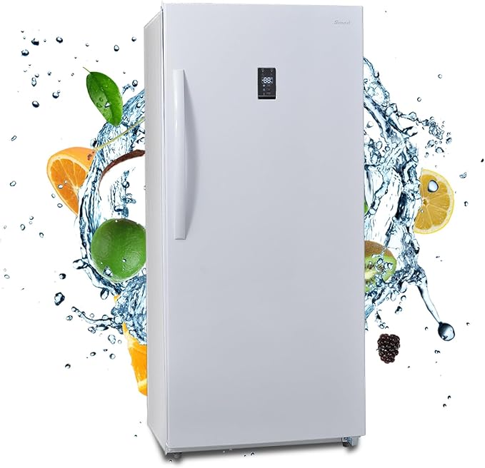 Smad 14 Cu.Ft. Upright Freezer, Stand Up Freezer, Convertible Freezer/Refrigerator with LED Control Panel and Drawer, Standing Freezer Upright for Garage, Kitchen, Office, White