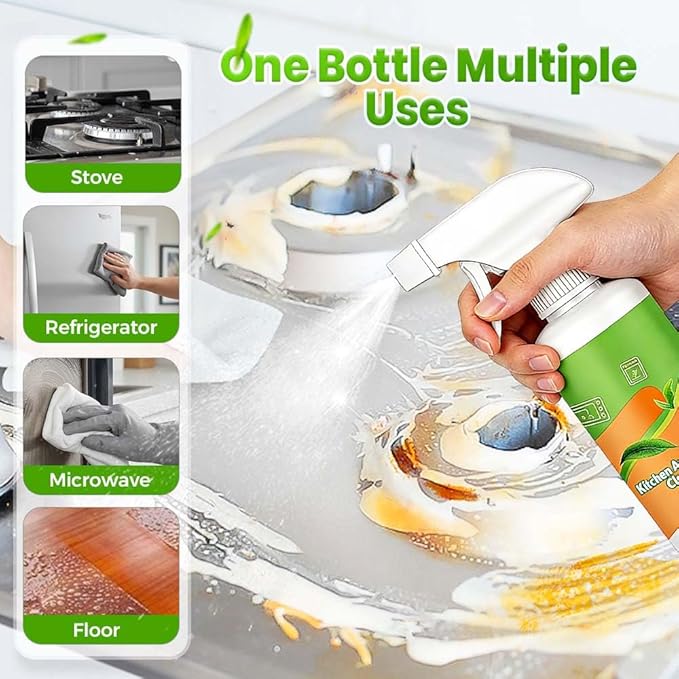 Kafia Natural Enzyme Formula to Household Appliances,Electrolyzed Ion Kitchen Cleaner Spray,Kitchen Appliance Cleaner,For Hold,Oven,Stove,Range Hood (300ML-2PCS)
