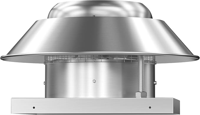 Roof Exhaust Fan Direct Drive Axial Downblast Exhaust Fan -26" Fan Base, 1/3 HP 115 Volt Single Phase Motor 2400 CFM