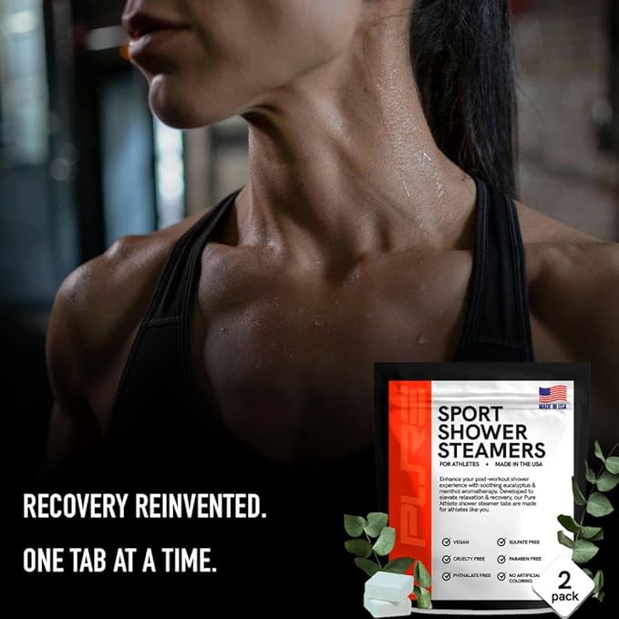 Sport Shower Steamers - Made in USA with Natural Lavender Essential Oil, Aromatherapy, Stress and Sinus Relief, Muscle Recovery for Athletes, Best Birthday and Valentines Day Gifts for Runners