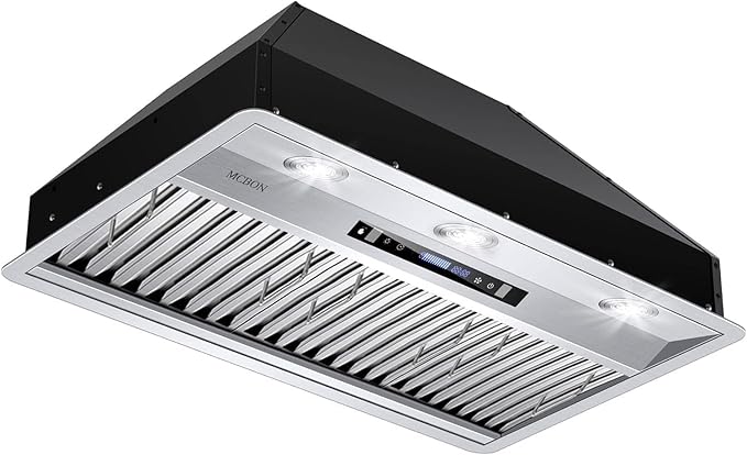 MCBON Range Hood Insert 42 Inch, 900 CFM Insert Range Hood, Touch Control Range Hood Insert, Remote & Gesture Sensing Vent Hood Insert, 4-Speed Hood Range Insert, Stainless Steel Range Hood, AE88-42
