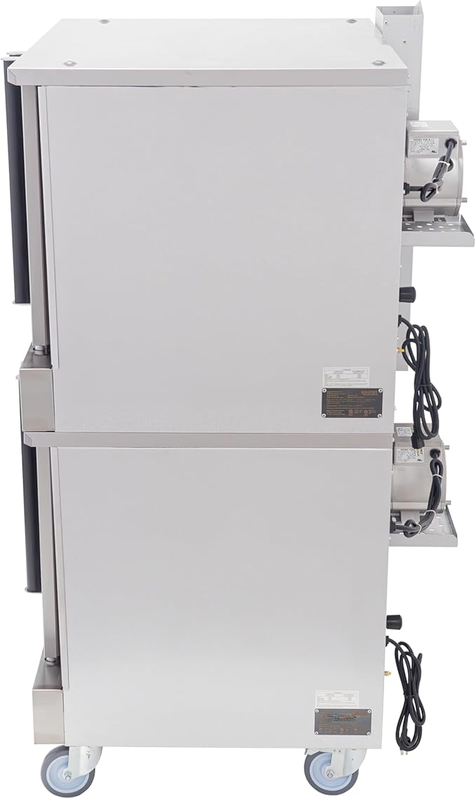 Kratos Commercial Electric Convection Oven, Full Size Double Stack Mobile Stainless Steel Electric Oven for Restaurants, 1 Phase, 240V (29Y-059)