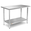 Stainless Steel Table for Prep & Work 24x48 inches,4ft, Commercial Heavy Duty Table with Undershelf for Restaurant, Home,Hotel Kitchen, Laundry Room, Garage,Workshops