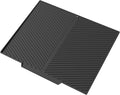 Dish Drying Mat, Silicone Dish Drying Mat for Kitchen Counter, Dish Drainboard with Built-in Drain, Non-silp, Heat Resistant, Dishwasher Safe (Black, 17"x13")