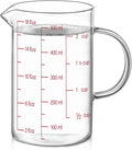 Luvan 18OZ/500ML Glass Measuring Cup, 2 Cup Glass Measuring Cups With 3 Scales (Ml/Oz/Cup), High Borosilicate Measuring Cup With Handle and V-Shaped Spout, Dishwasher/Freezer/Microwave Safe