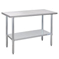 Profeeshaw Stainless Steel Prep Table 48x24 Inch NSF Commercial Work Table with Undershelf Heavy Duty Table for Kitchen Restaurant Home Hotel