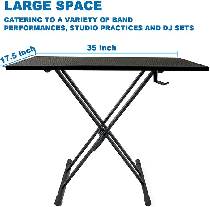 DJ Table Stand Audio Mixer Stand Portable Booth - 35" x 17.3" Versatile DJ Booth Stand for Piano, Laptops, Controllers, Midi Keyboards, and Audio Mixers, Mixer Pioneer DJ Controller Equipment