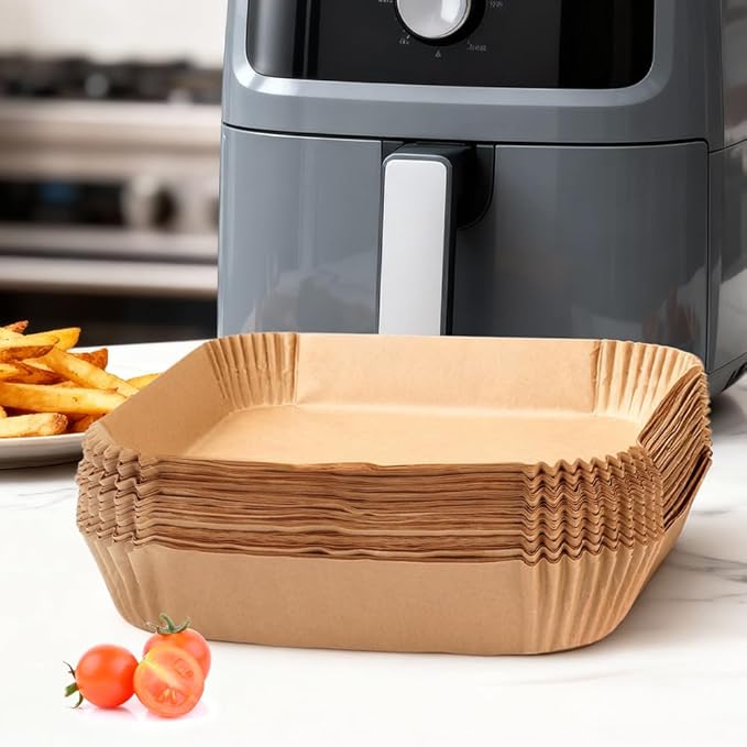 BYKITCHEN Large Air Fryer Liners for 8-12QT XL Airfryer, Compatible with CHEFMAN 8QT/ 10 QT/ 12QT & Instant Pot 10QT, 200PCS 10 Inch Disposable Airfryer Parchment Paper Liner, Air Fryer Accessories