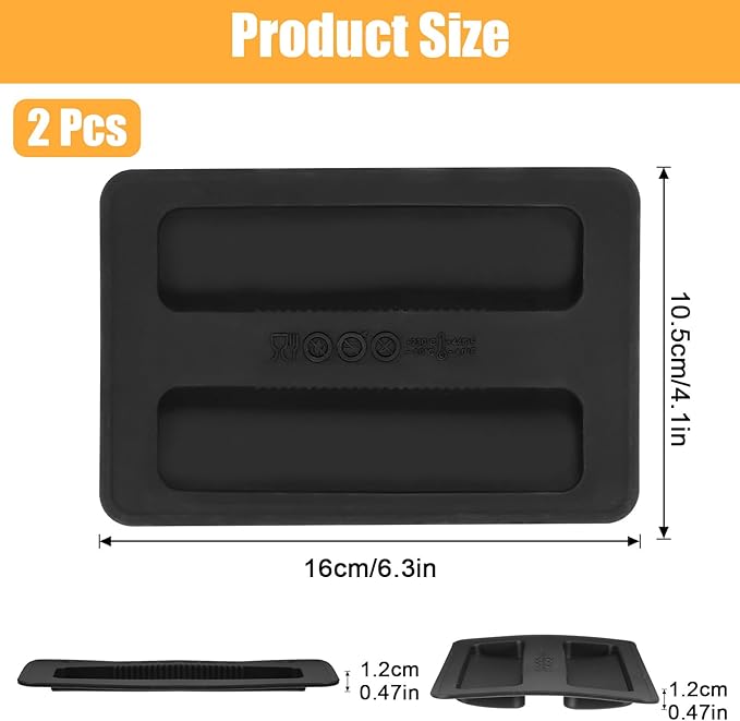 2 Pack Silicone Toaster Cover 2 Slice, Black Reusable Toaster Cover Bread Maker Machine Dust Covers Protector Lid Sandwich Machine Part Accessories