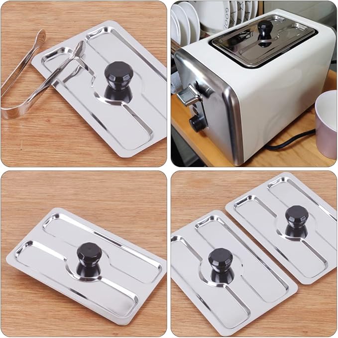BESPORTBLE Metal Toaster Dust Cover Stainless Steel Electric Bread Maker Upper Cover Toaster Appliance Top Cover for Bread Machine Part Accessories