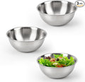 3-Piece Stainless Steel Mixing Bowls (6.3") Metal Bowl Set with Measurement Marks, Dishwasher Safe & Stackable - Perfect for Baking, Salad Making, Meal Prep