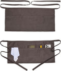 Argstar 2 Pack Server Apron with 4 Pockets, Waitress Waiter Waist Short Aprons(Available in 60/120 Pack)