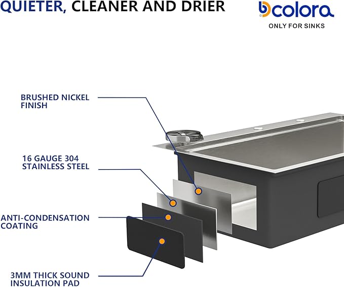 Dcolora 36 In. Workstation Kitchen Sink with Cup Washer, Drop In Luxury Extra Large Single Bowl for Big Kitchen, 304 Stainless Steel Heavy Duty 16 Gauge, 5 In 1 Valued Accessories #DC-TW258008S