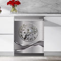 Stainless Steel Design Bird Wallpaper Dishwasher Magnet Cover Sticker,Refrigerator Magnet Cover Decal Fridge Microwave Stickers Kitchen Decor,23 x 17 Inch