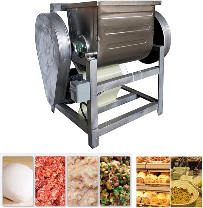 Commercial Dough Mixer, Electric Dough Mixing Machine,304 Stainless Steel Pizza Flour Dough Stand Mixer, Heavy Duty Flour Blender 1500W 30QT/15KG Kneading Capacity