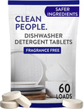 The Clean People Dishwasher Tablets - Cuts Grease & Rinses Sparkling Clean - Residue-Free - Phosphate Free Dishwashing Tablets (60 Count, Fragrance Free)
