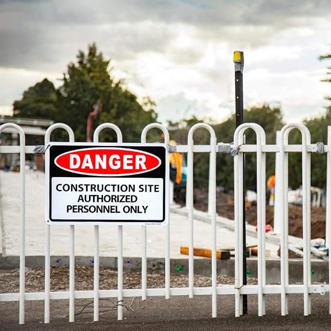 2 Pack Danger - Construction Site Authorized Personnel Only Sign, 10"x 7" .04" Aluminum Sign Rust Free Aluminum-UV Protected and Weatherproof