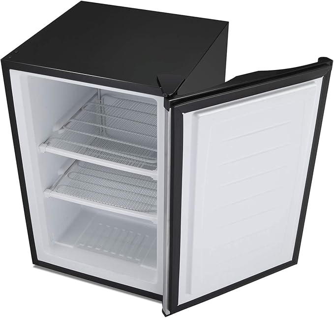 Antarctic Star Upright Freezer 3.0 Cu.ft, Compact Mini Freezer with Reversible Single Door, Temperature Control, Removable Shelves, Small freezer Stainless Steel for Dorms Home Office, Silver