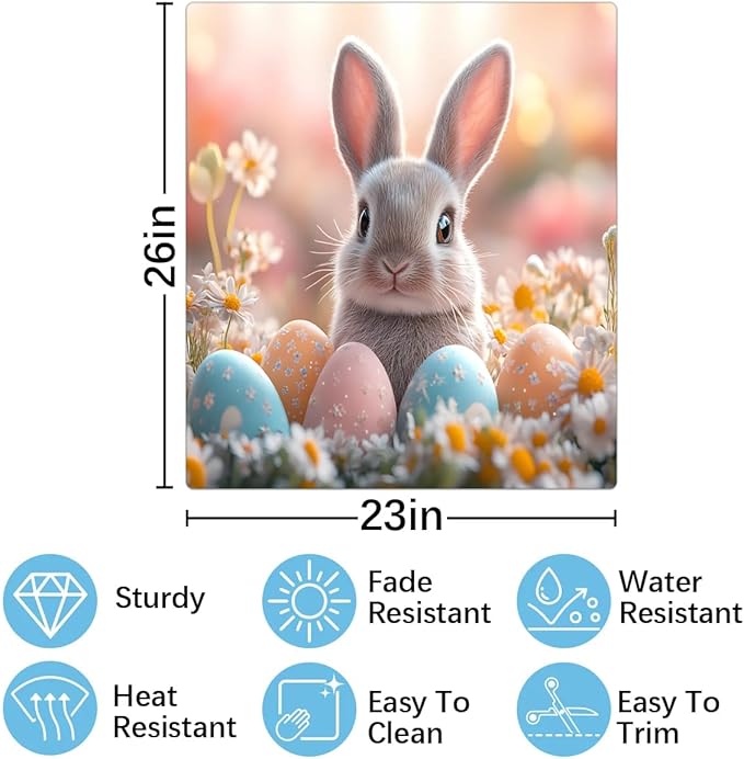Dishwasher Magnet Cover Easter Cute Bunny Eggs Flower Refrigerator Covers Magnetic Sheet Stickers Farmhouse Kitchen Decorative Home Cabinet Decals Appliances Stickers, 23x26 inch