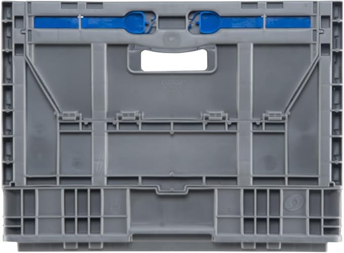 Hudson Exchange 23.62 x 15.75 x 11.81" (15.2 Gallon) Collapsible Straight Wall Handled Storage Container Tote, Gray