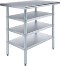 24 in. x 36 in. Stainless Steel Work Table with Three Bottom Shelves | NSF Kitchen Prep Table | Utitly Metal Table