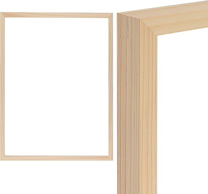 Creative Mark Ambiance Unfinished Deep Gallery Frame, 18x24" Open Back Natural Wood Frames for Canvas and Mounted Artwork, 3/4" Face, 1-1/4" Deep, No Glass or Backing