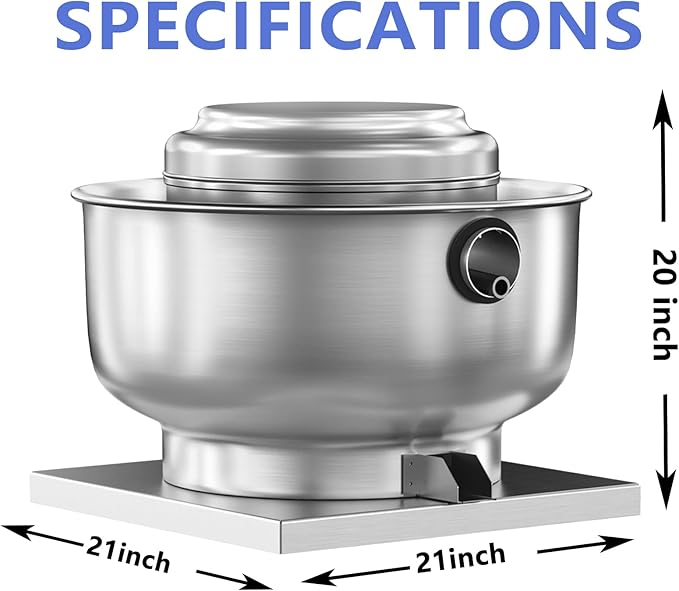 Restaurant Canopy Hood Grease Rated Exhaust Fan- Food Truck High-Speed Direct Drive Centrifugal Upblast Exhaust Fan 0.5HP 110 Volt Single Phase Motor 1900-2600 CFM