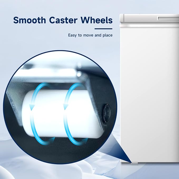 Compact Freezer 2.8 Cu Ft, Mini Freezer with 20ft Extra Long Cord, Upright Freezers for Garage Dorm Office, Deep Freeze to -0.4°F, Adjustable Temperature Manual Defrost, White