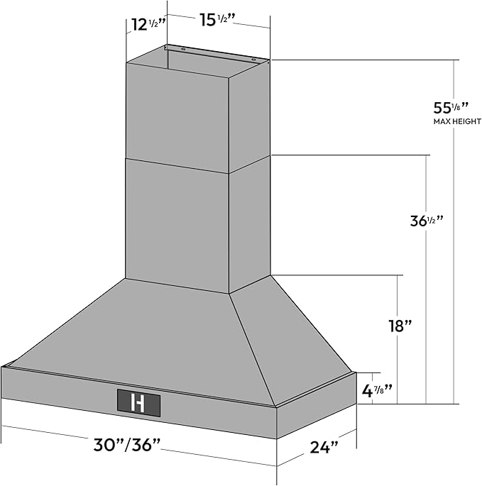 30 Inch Professional Range Hood, 1000 CFM Wall Mount Vent Hood with Efficient, Ultra-Quiet Multi-Speed DC Motor, LED Lights - Stainless Steel