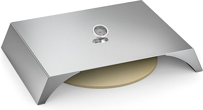 Skyflame Universal Stainless Steel Pizza Oven Kit with Stone for Most Gas Grills and Pellet Grill Conversion Kit, 22x15 Inches