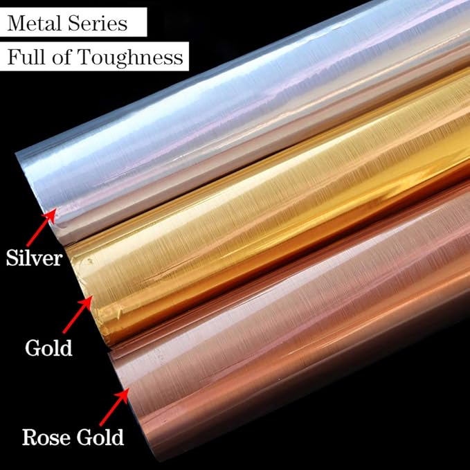 Hopepak 17.3''x197'' Gold Contact Paper Peel and Stick Metallic Self Adhesive Removable Wallpaper Waterproof Vinyl Roll for Furniture Shelf Liner Kitchen Appliances DIY Decor