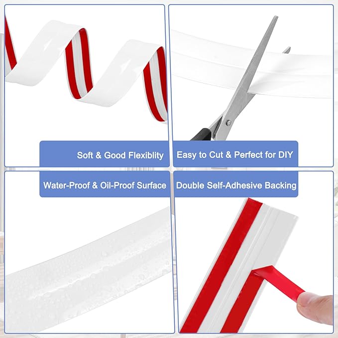 Wall Corner Protector Moulding Trim Peel and Stick Wall Corner Guards Trim Flexible Self Adhesive Edge Protector Moulding, 2.4 in x 20 Ft, White