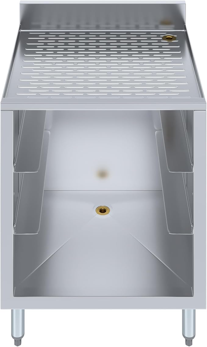 AmGood 22-1/2 in. x 24 in. x 30 in Stainless Steel Glass Rack Storage Cabinet with Rack Slides