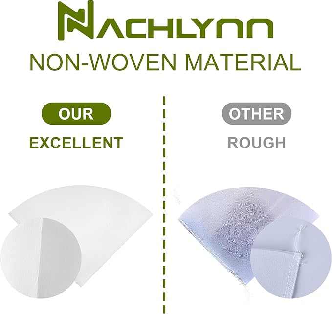 NACHLYNN Fryer Oil Filter, 50pcs Cooking Oil Filter 10 inch Non-Woven Filter Cones Grease Filter Cones Kitchen Oil Filters Maple Syrup Filters Beeswax Filters for Restaurant Kitchen Cafe Hotel