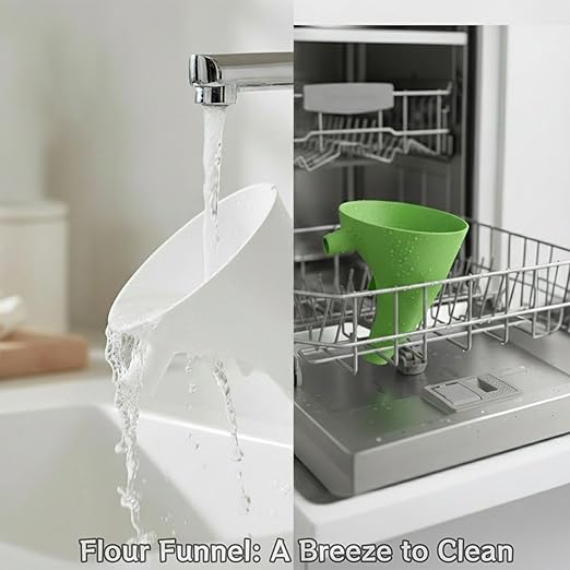 2Pcs Anti-Splash Flour Funnel for Stand Mixer – No-Mess, Premium Baking Gadgets Accessories Keeps Counters Clean for 4.5-5Qt Tilt-Head (KSM150) Best Premium Kitchen Aid Mixer Attachments
