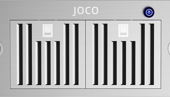 JOCO 27.75 Inch Built-in/Insert Range Hood, 900 CFM Stainless Steel Kitchen Vent Hood, Convertible for Ducted or Ductless Installation, 4-Speed Knob Control