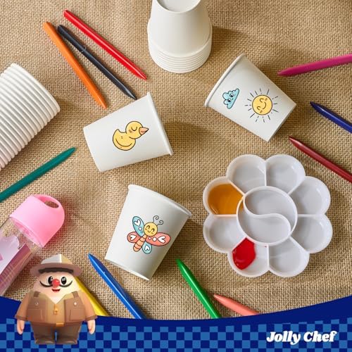 JOLLY CHEF 5 oz Paper Cups, White 500 Count Disposable Bathroom Mouthwash - Image 6