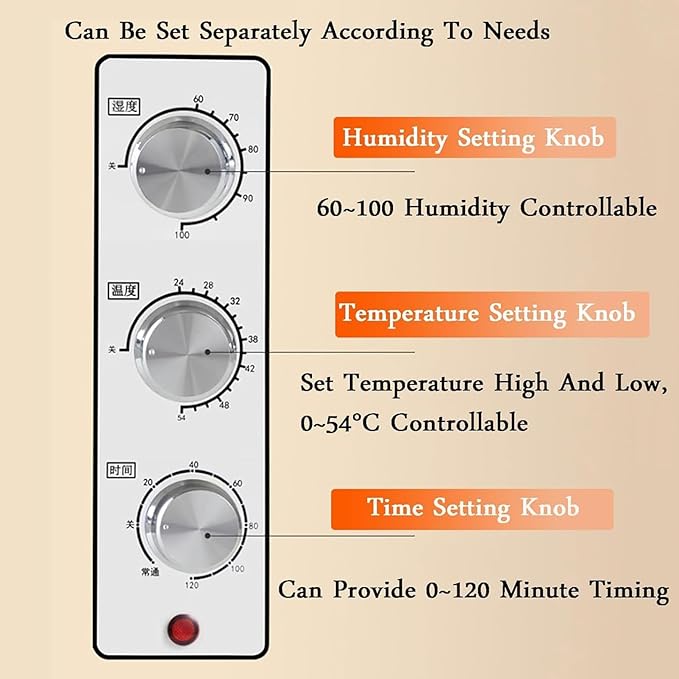 Electric Dough Proofer, Large Capacity Bread Proofing Box, Adjustable Humidity Temperature, 0-120min Timer, Ideal for Fermentation and Baking