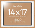 Homeforia 16x20 Diploma Wood Frame, High End Natural Oak 16by20 Certificate Frames with Mat for 14x17, 20by16 Document Matted Frame, Graduation Degree Wooden Frames, Tempered Glass, Wall Kit, Set of 1