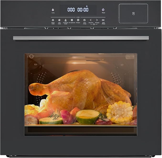 24 in Built-in Electric Wall Oven,Single Convection Oven with 70 L(2.5Cu.ft) Capacity,8 Cooking Modes & Touch Control for Baking, Roasting,Stainless Steel