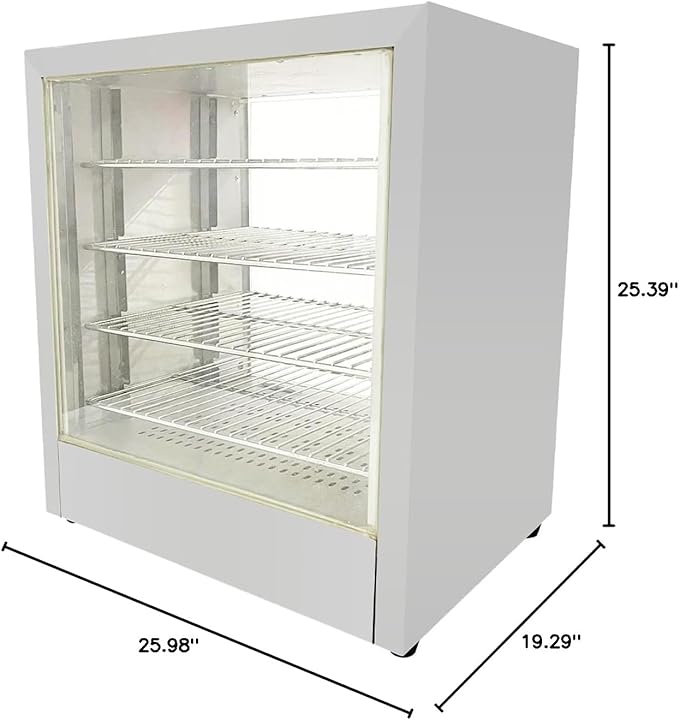 Countertop 19" Food Warmer Display Case 3 Shelf Hot Warming Showcase with Back Door (19.29 Inch Hot Food Display)