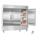 VEVOR Commercial Reach-In Refrigerator 85" W, 69 Cu.Ft Stainless Steel Upright Refrigerator with Three Doors, Auto-Defrost, 12 Adjustable Shelves, 32 to 50℉ Temp Control, ETL Certified