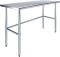 AmGood 24" X 60" Stainless Steel Work Table Open Base | NSF Kitchen Island Food Prep | Laundry Garage Utility Bench