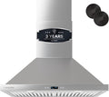 CAVALIERE Wall Mount Range Hood 30 Inch, 3-Year Warranty, Value-Focused 462 CFM Enhanced Stainless Steel, Ducted/Ductless Range Hood Convertible (Kit Included) LED Lights, Baffle Filter, Touch Control