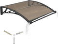 Awning for Door Entrance with Drainage Sink,40x48 Inch Awnings for Doors,Window Canopy Exterior with Plastic Steel Bracket,Polycarbonate Cover,UV,Rain,Snow Protection for House,Porch,Patio,Deck