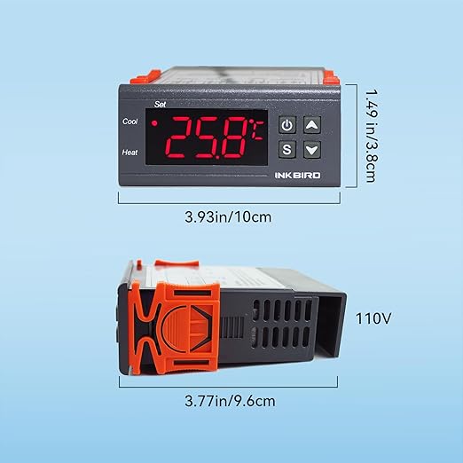 Inkbird Temp Control Thermostat ITC1000 Dual Stage Digital Temperature Switch Controller ℃ ℉ Display Heating Cooling Relay NTC Sensor 3D Printer Freezer Fridge Hatching 110 Volt