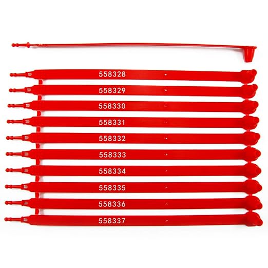 Leadseals(R) 1000 Plastic Truck Door Seal Tamper Evident Tite-Lock Security Tags Numbered Safty Disposable Locks for Trailer Logistics Transport Package Shipping