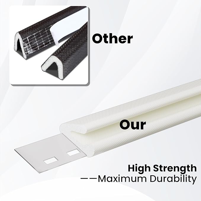 V Shape Thin Foam Weather Stripping Door Frame Seal Strip 19.7FT White, Draft Stopper, Insulation Winter, Weatherstripping, Gap Sealing, Soundproofing, Self-Adhesive Used for Exterior Front Door Side