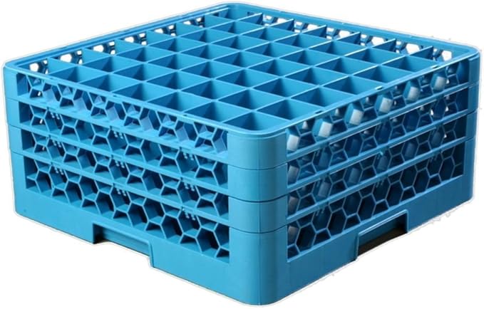 Carlisle FoodService Products OptiClean 49-Compartment Glass Rack w/3 Extenders Blue [Set of 2]