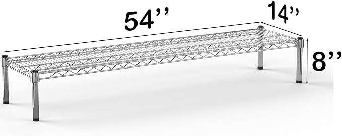 14''W x 54''L x 8''H Chrome Plated Wire Dunnage Rack | Off The Floor Storage